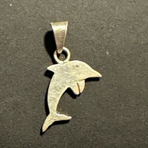 Sterling Silver 925 Dolphin Pendant Estate Jewelry Item